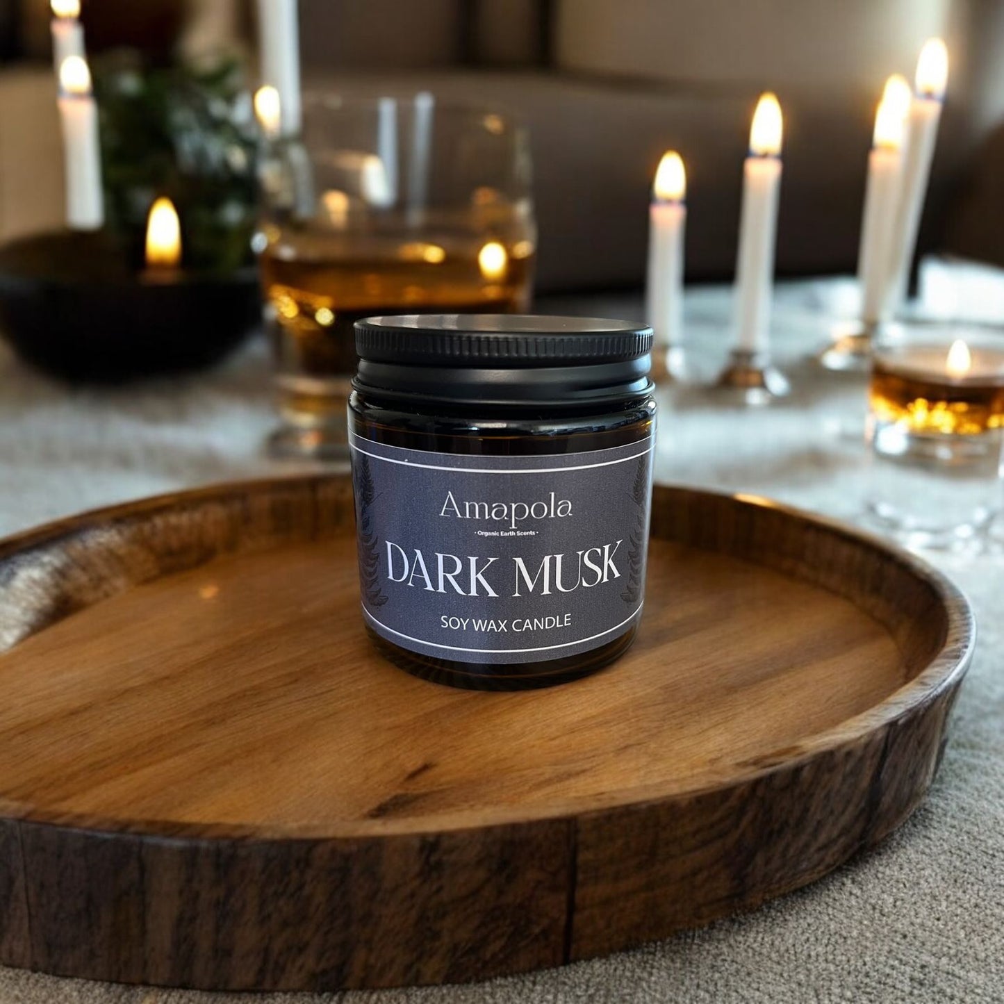 Velón Artesanal de Dark Musk Soy Mini 4oz